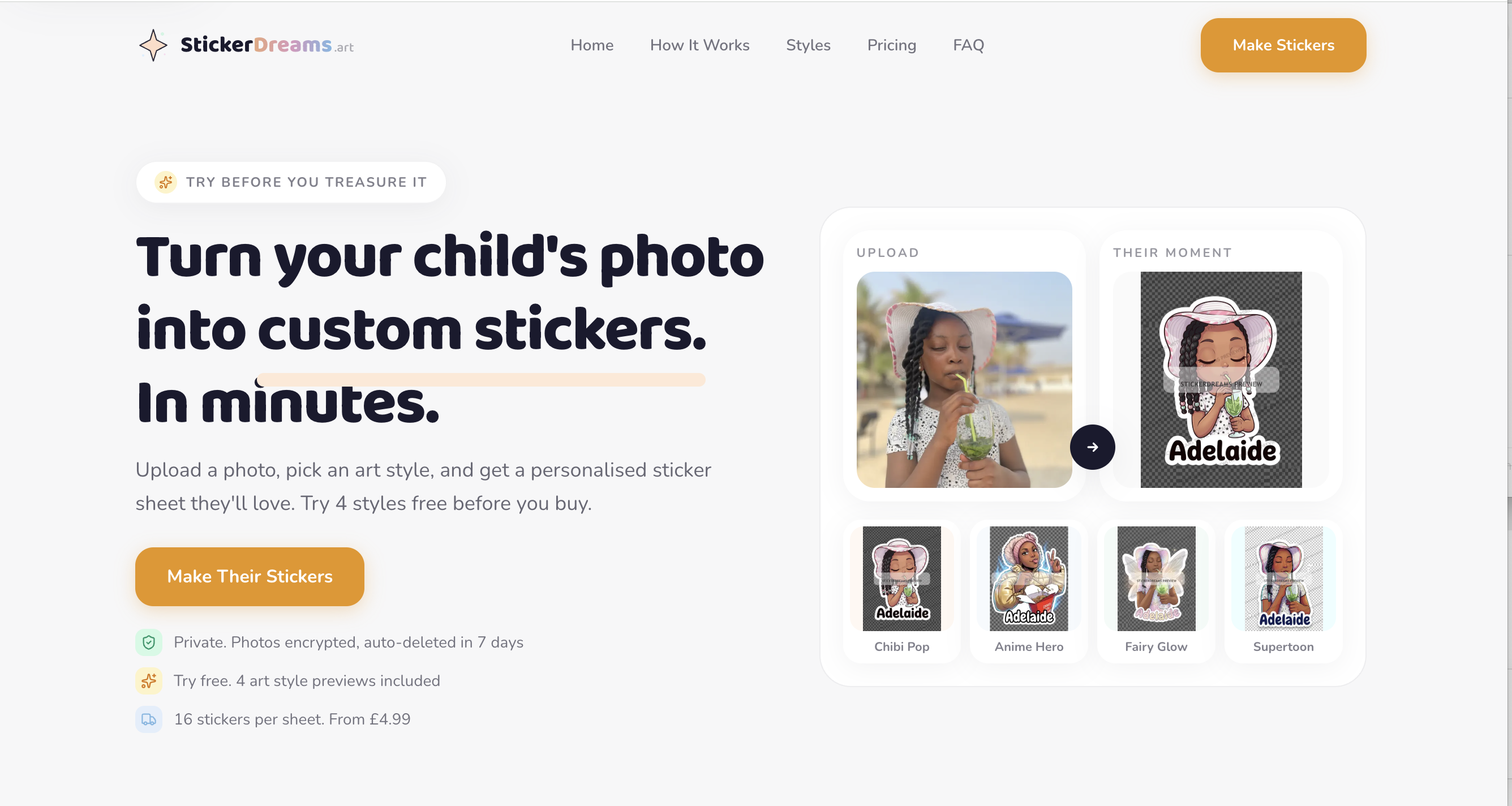 StickerDreams website screenshot